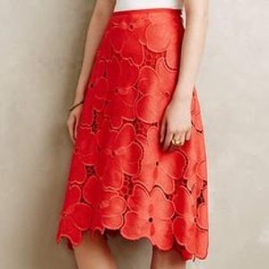 Anthropologie Cynthia Rowley Lace Bouquet skirt